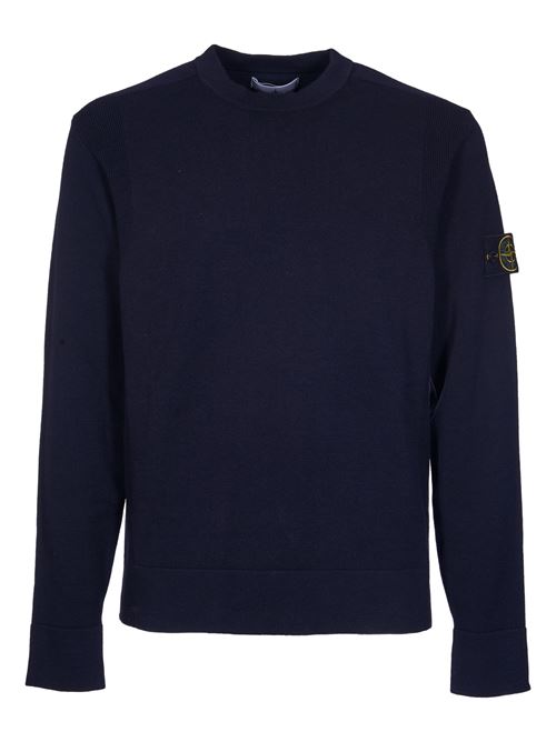 526A1 Navy stretch wool sweater STONE ISLAND | 8115526A1V0020